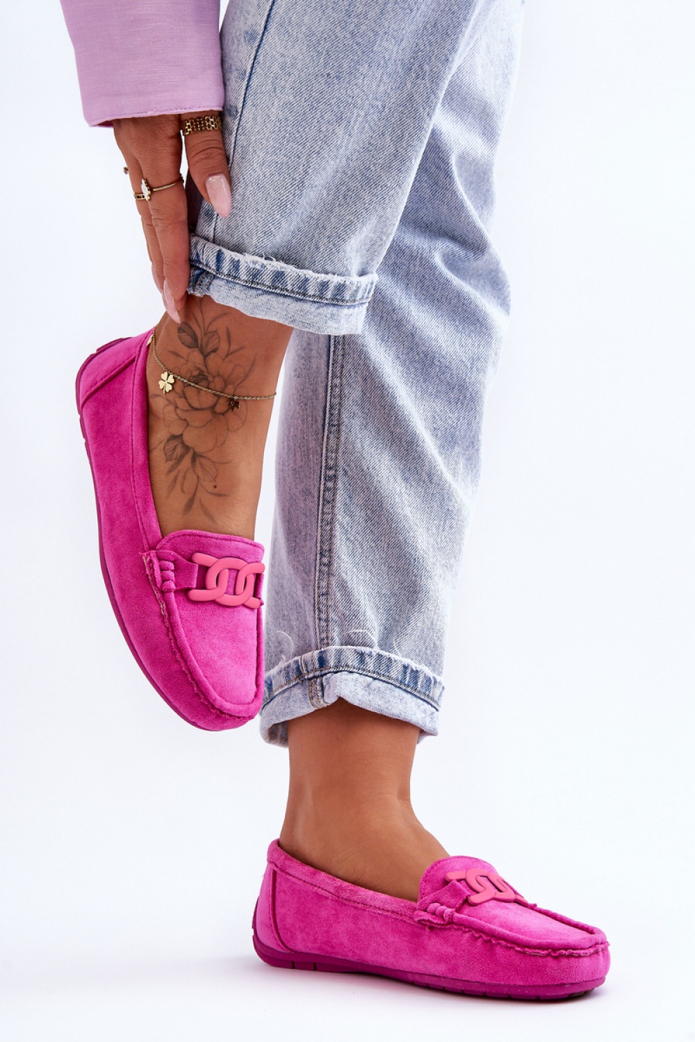 Mokasyny Model Rabell DF711 Pink - Step in style - obrazek 2