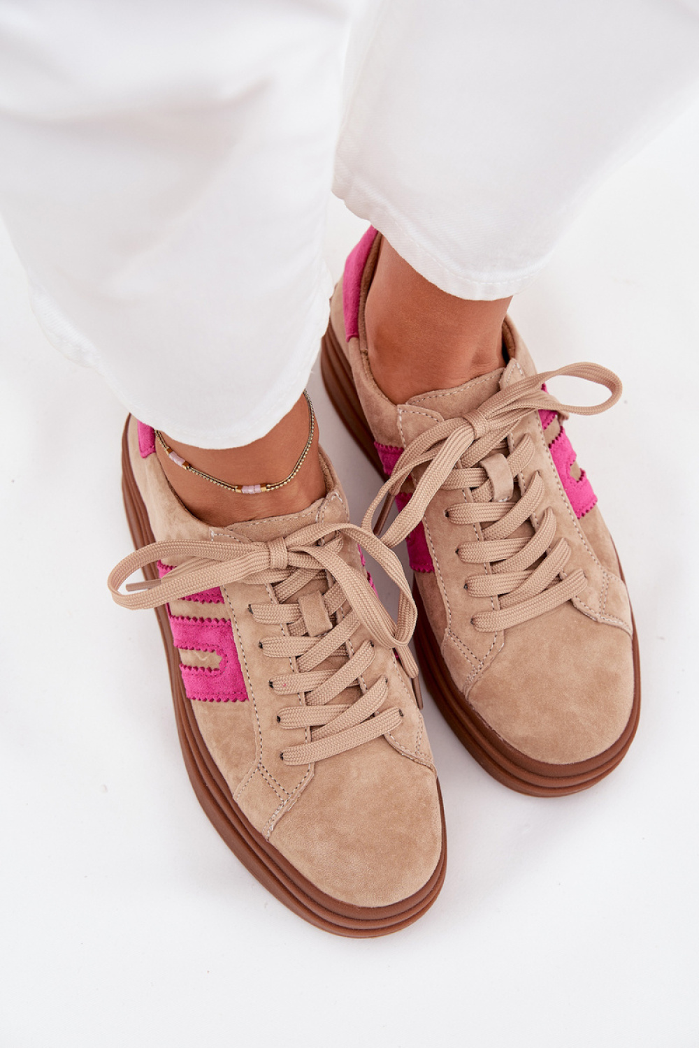 Buty Sportowe Model Eldira GD-LX1075F Beige/Pink - Step in style - obrazek 3