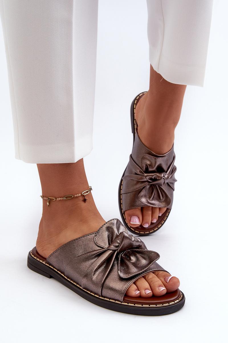 Sandał Klapki Model Nelvira RMR2266-8 Miedź - Step in style - obrazek 3