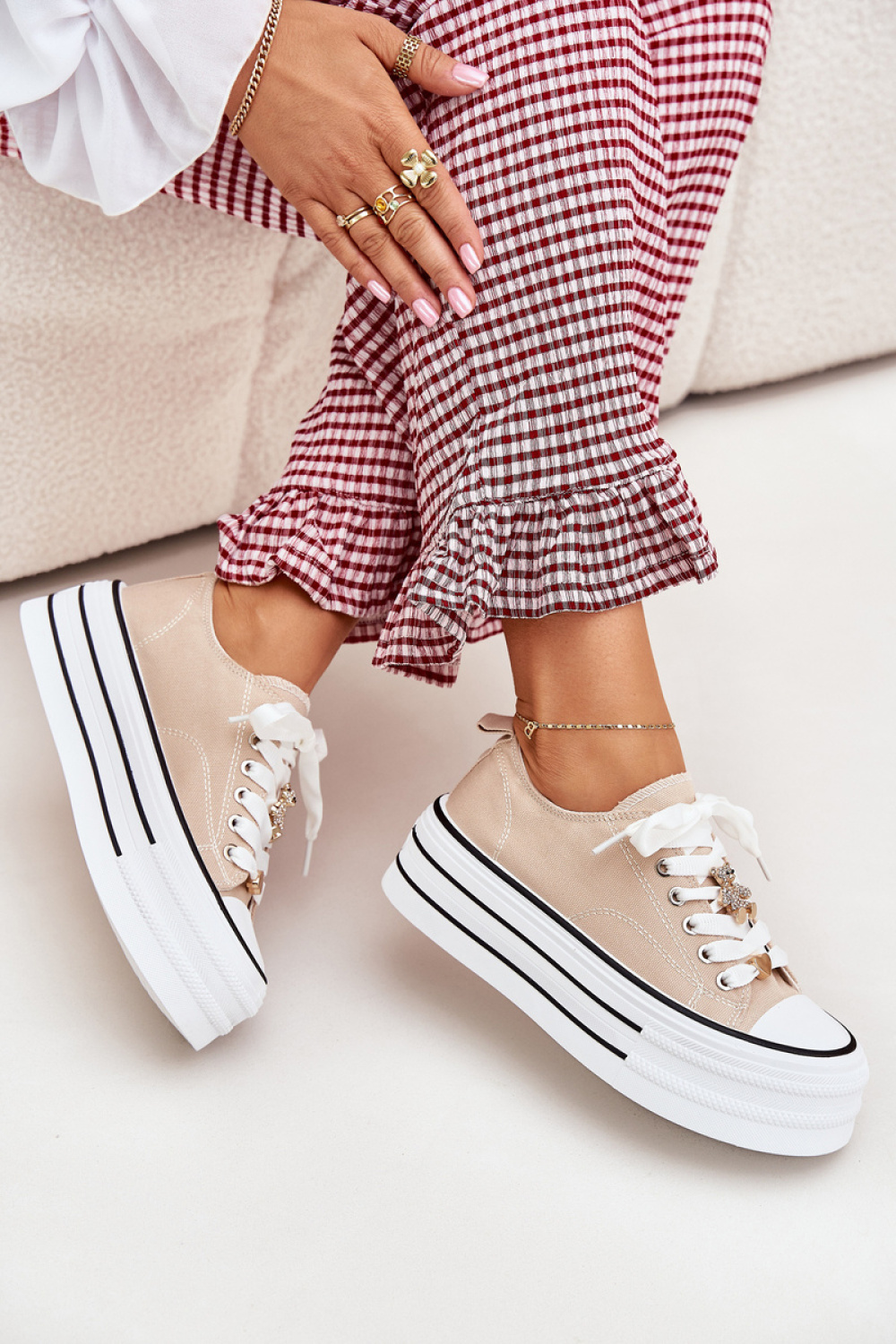 Trampki Model Fiorina 890-4C Beige - Step in style - obrazek 3