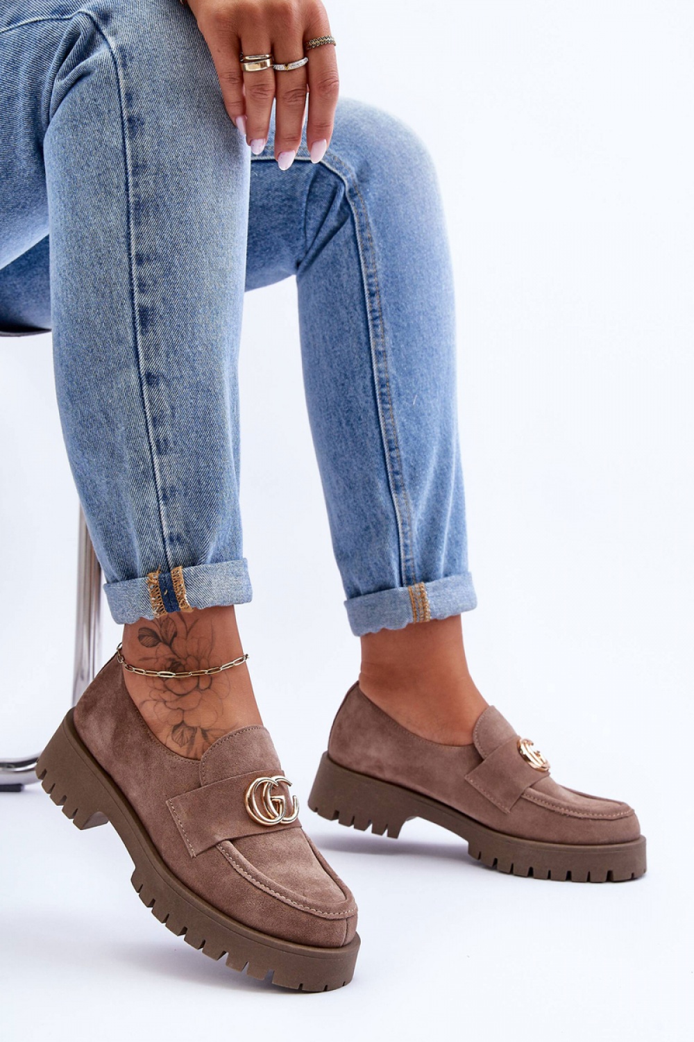 Półbuty Model Rosefalls 20153 Dark Beige Zamsz - Step in style - obrazek 2