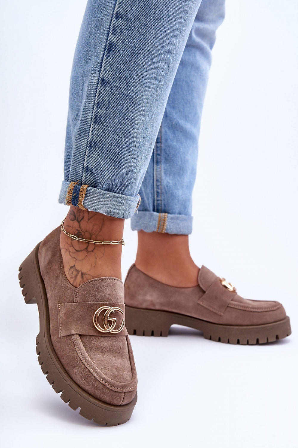 Półbuty Model Rosefalls 20153 Dark Beige Zamsz - Step in style - obrazek 3