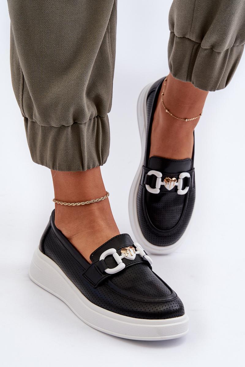 Mokasyny Model S.Barski LR720 Black - Step in style - obrazek 3