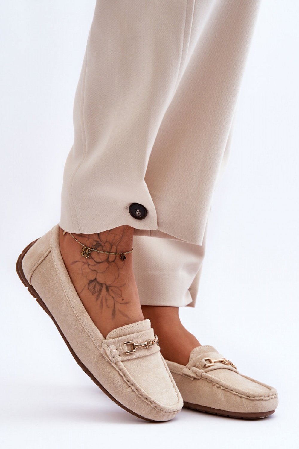 Mokasyny Model Corinell FT247 Beige - Step in style - obrazek 2