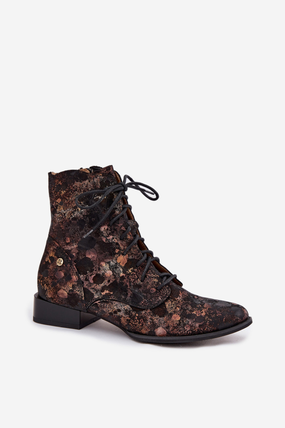 Botki Model Maciejka 06391-02 Black/Gold - Step in style - obrazek 2