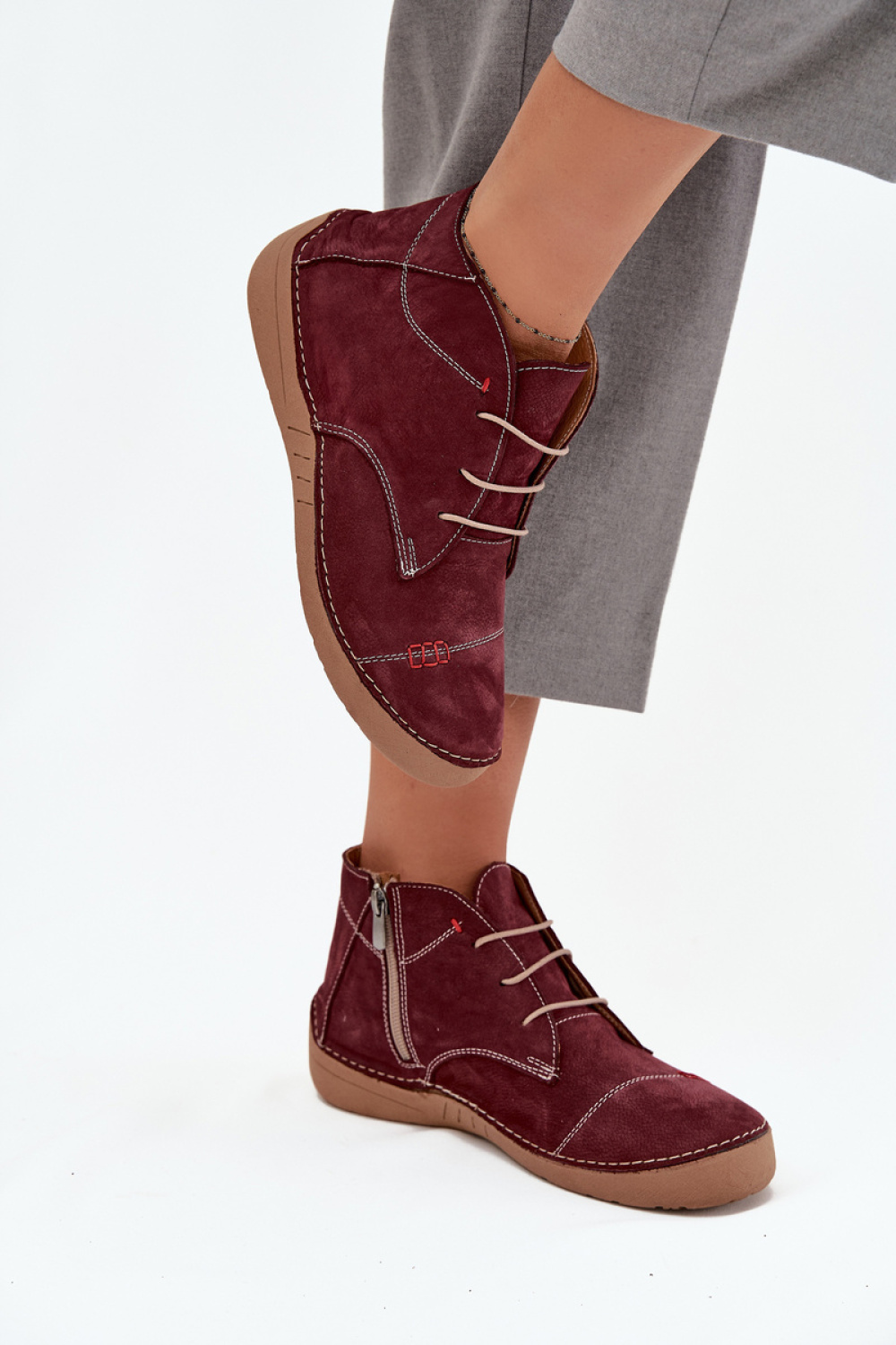 Półbuty Model Artiker 57C2116 Bordo - Step in style - obrazek 3