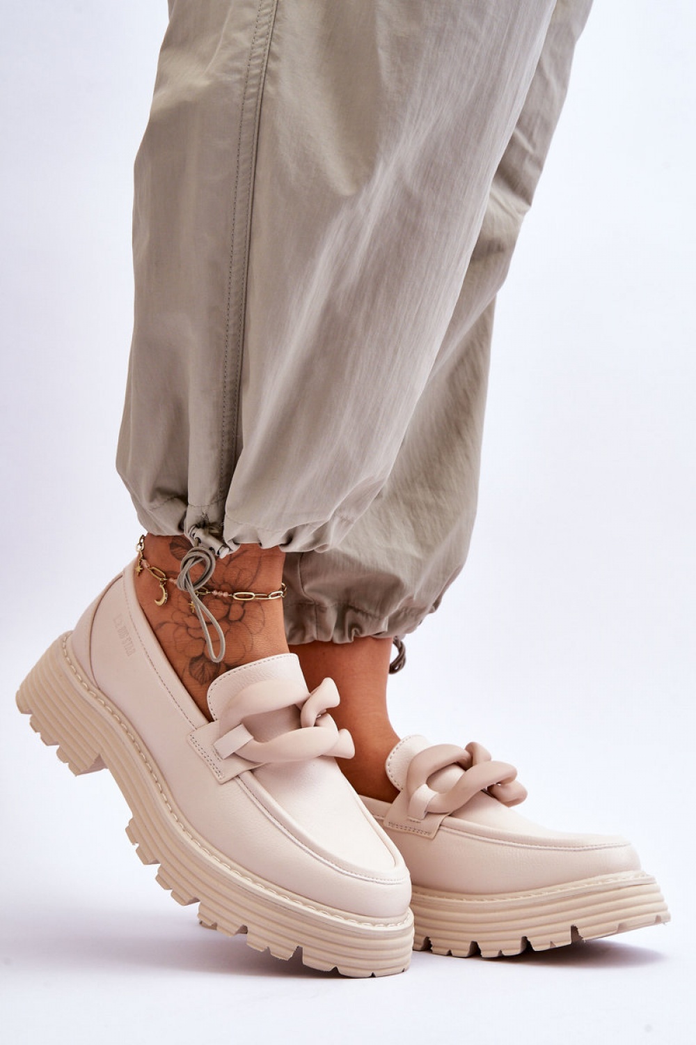 Mokasyny Model Big Star LL274581 Beige - Step in style - obrazek 2