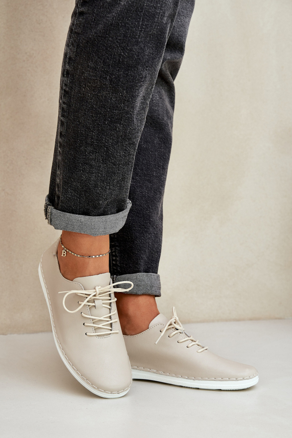 Półbuty Model DA LR51-645 Beige - Step in style - obrazek 3