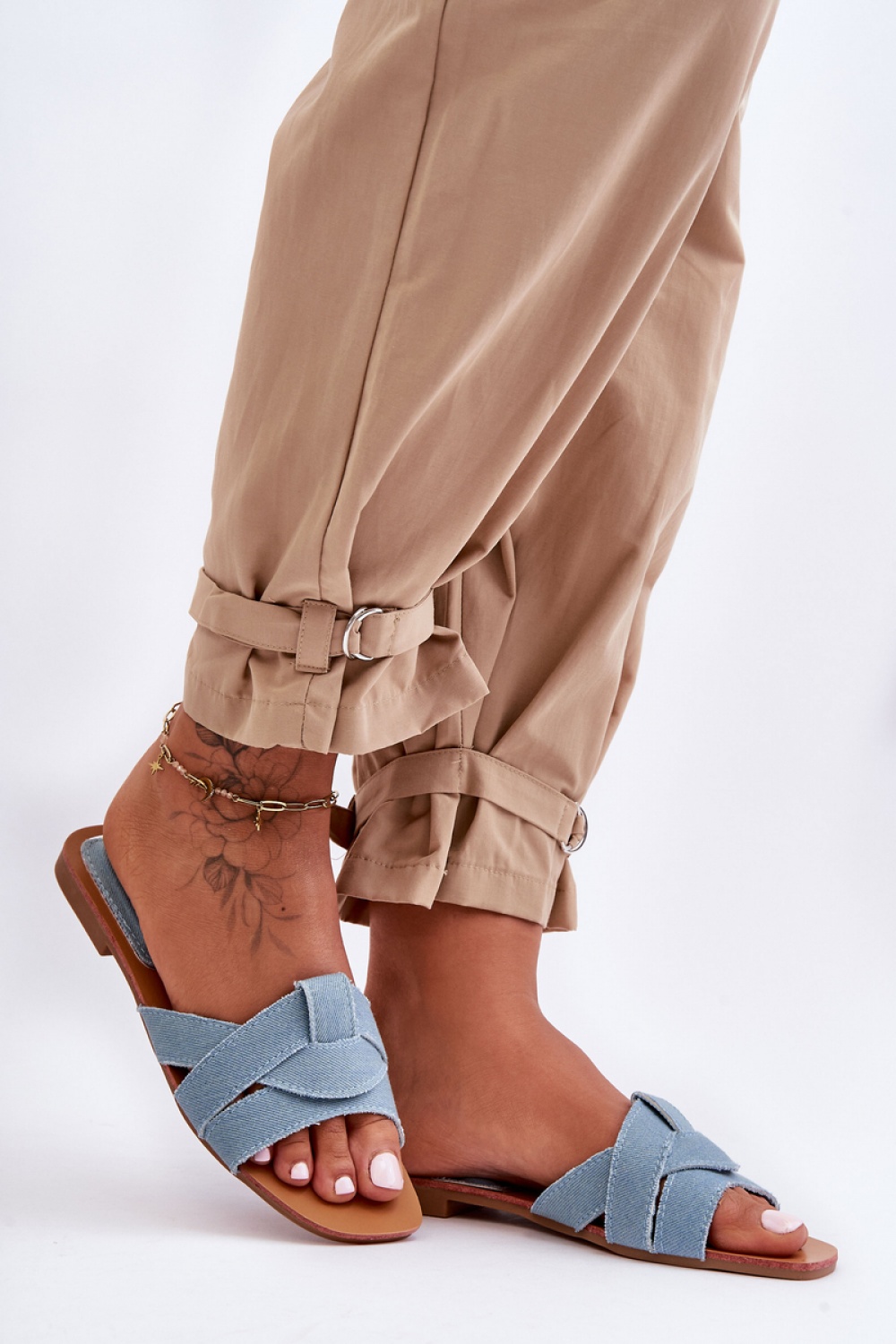 Sandał Klapki Model Aversa W-112 Light Blue - Step in style - obrazek 2