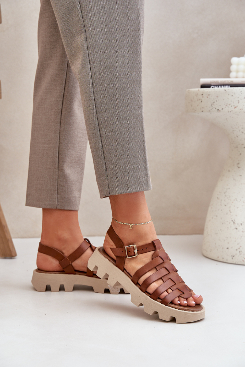 Sandały Model Zazoo 3695 Camel - Step in style - obrazek 3