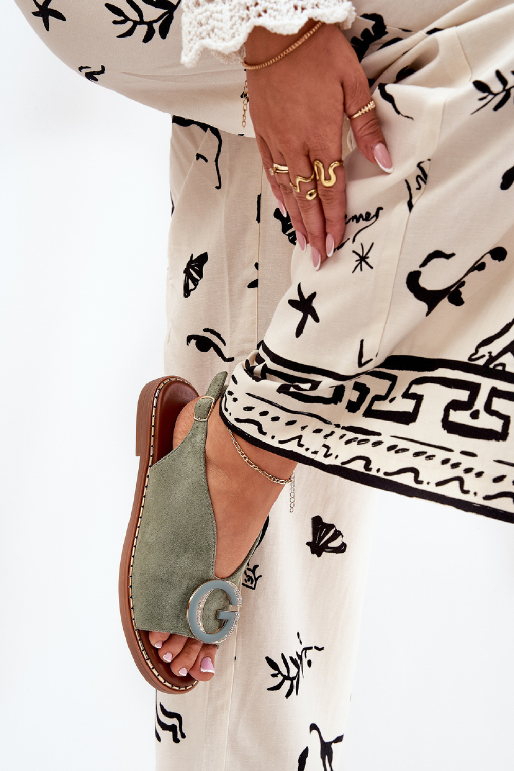 Sandały Model Haliones A8230 Green - Step in style - obrazek 3