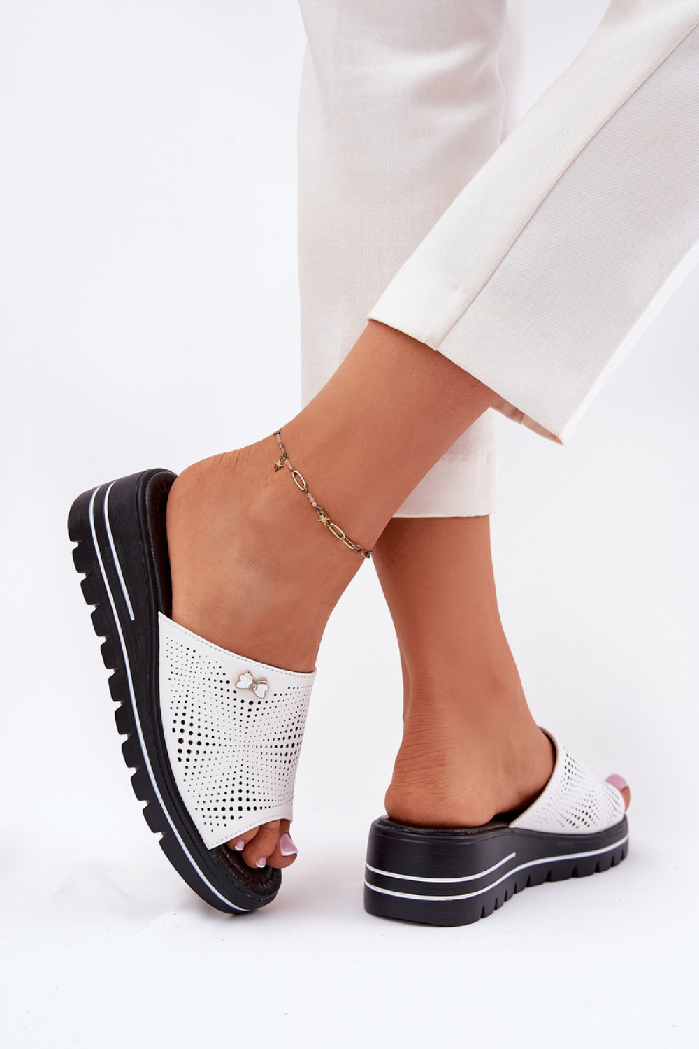 Sandał Klapki Model Vinceza 41477 White - Step in style - obrazek 3