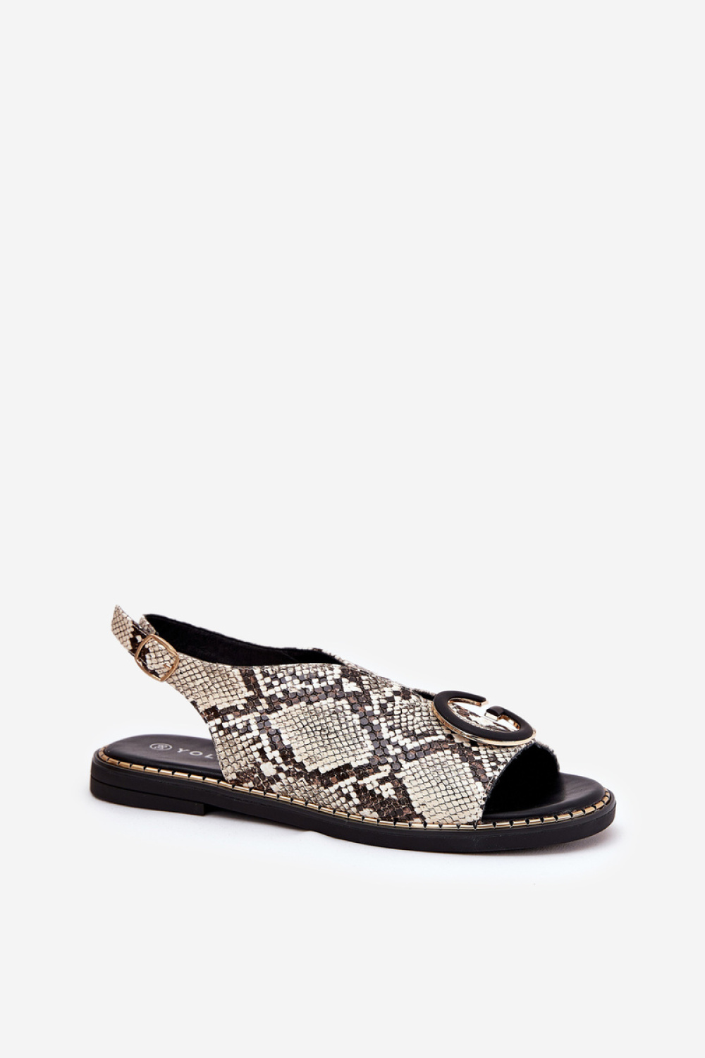 Sandały Model Haliones A8230 Beige/Brown Wąż - Step in style - obrazek 2