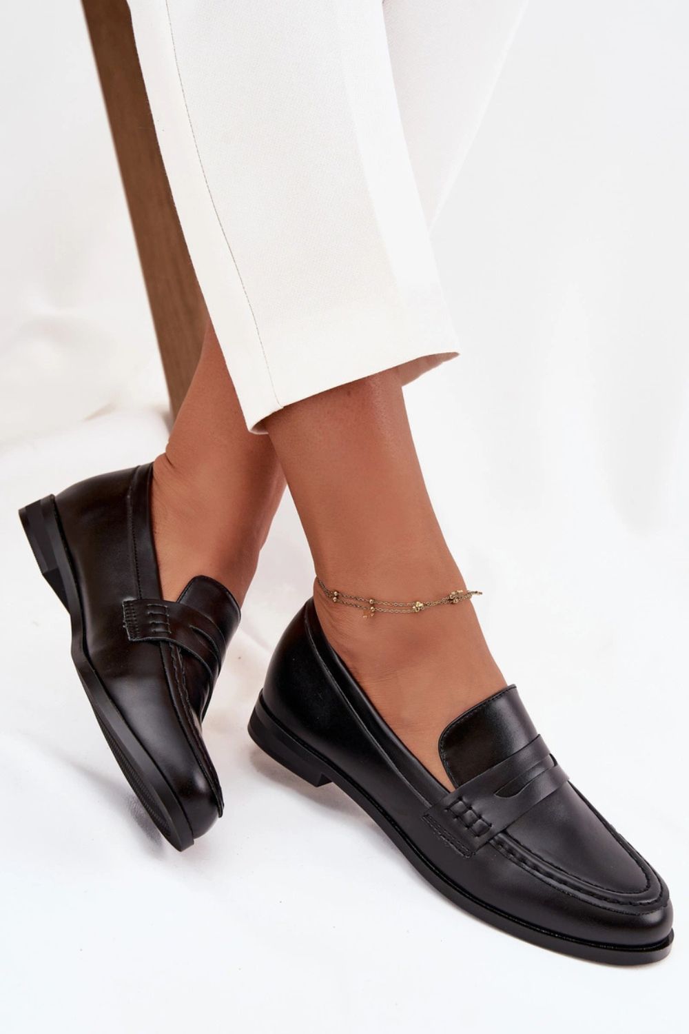 Mokasyny Model Bessina H8-1052M Black - Step in style - obrazek 3