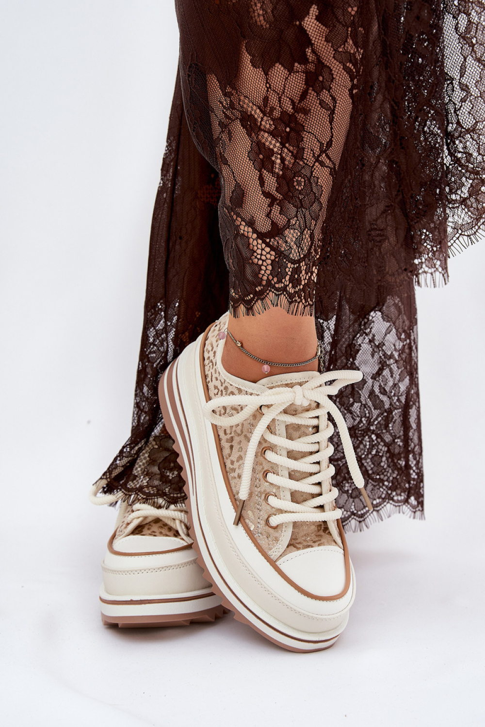 Trampki Model S.Barski BF51-101 Beige - Step in style - obrazek 3