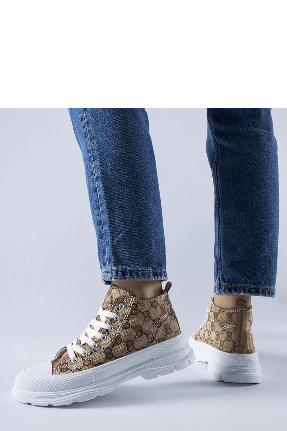 Brązowe trampki zdobione monogramem Terenzio - Solea - obrazek 2