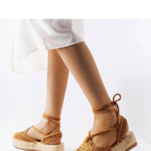 Camelowe wiązane espadryle Partenia – Solea