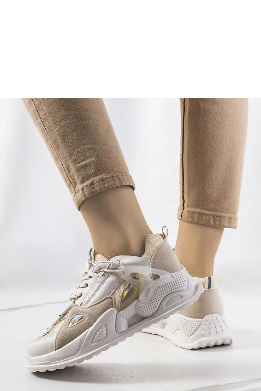 Beżowe sneakersy Mansfield - Solea - obrazek 3