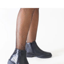 Czarne botki z motywem skóry krokodyla eko-skóra Mifsada – Solea