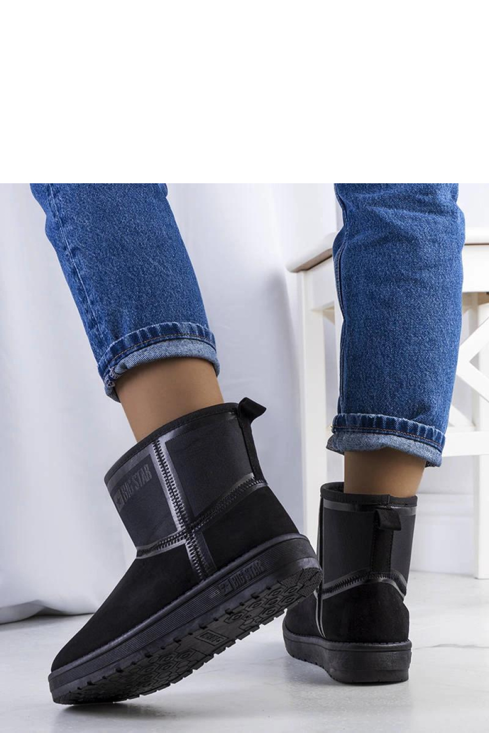 Czarne śniegowce damskie KK274614-906 - Solea - obrazek 3