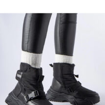 Czarne ocieplane śniegowce na rzep Mernicco – Solea