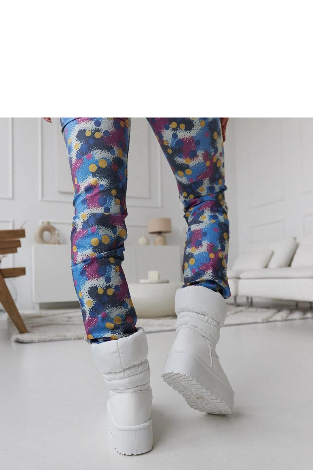 Białe ocieplane śniegowce na platformie Polk - Solea - obrazek 4