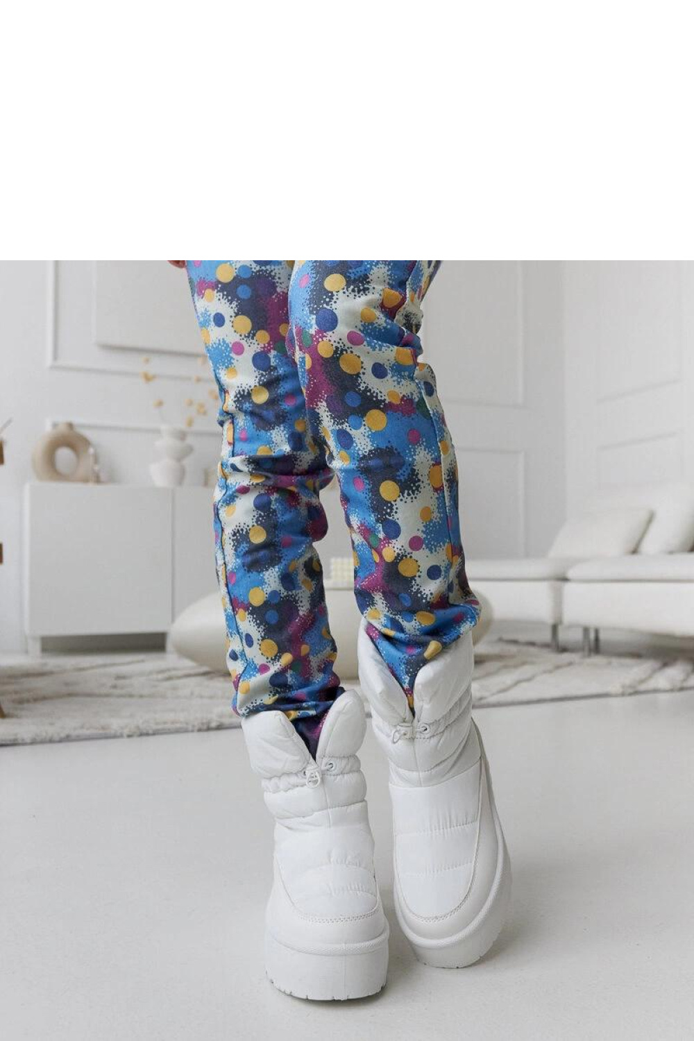 Białe ocieplane śniegowce na platformie Polk - Solea - obrazek 5