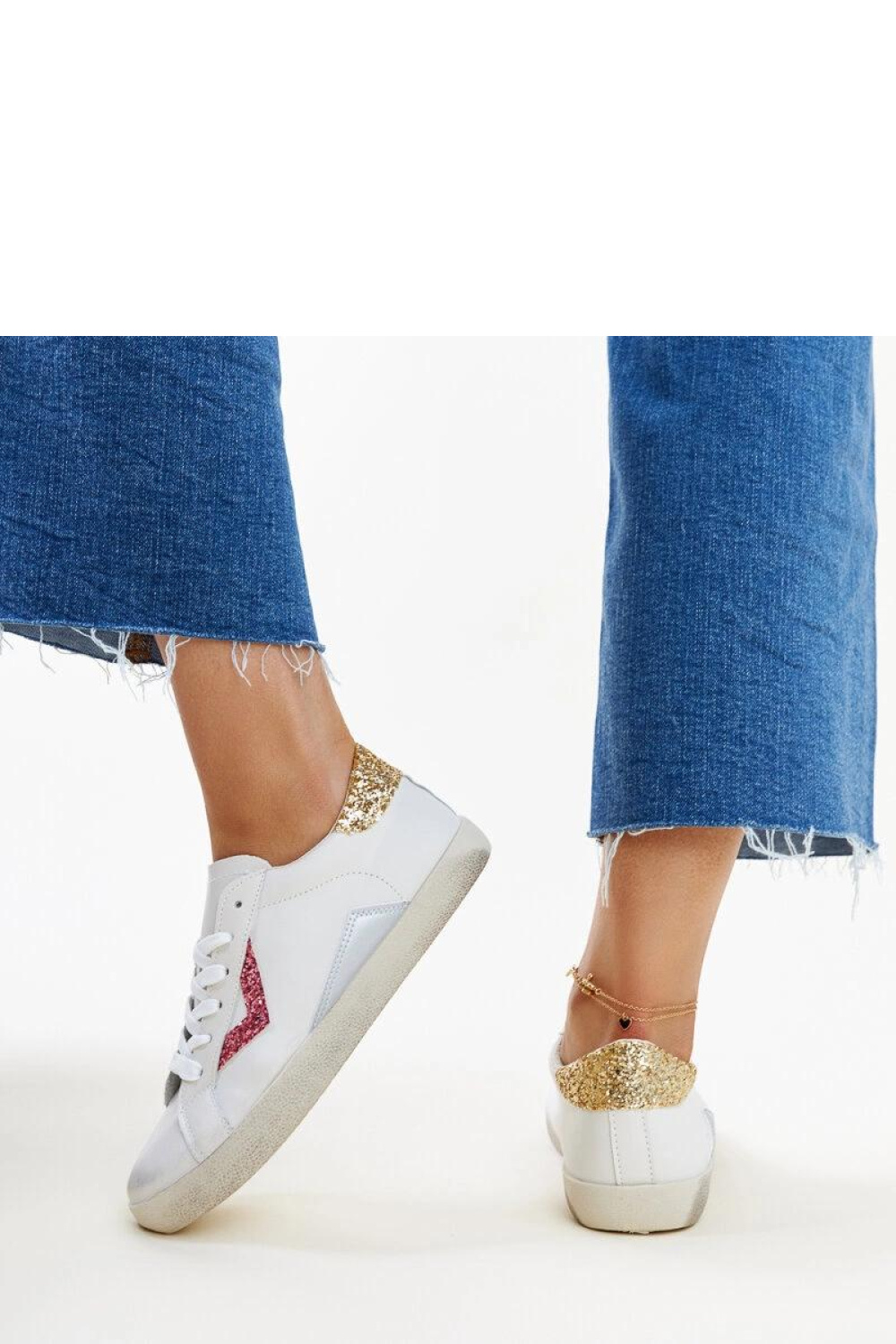 Białe sneakersy z efektem ,,znoszenia`` Gombola - Solea - obrazek 4