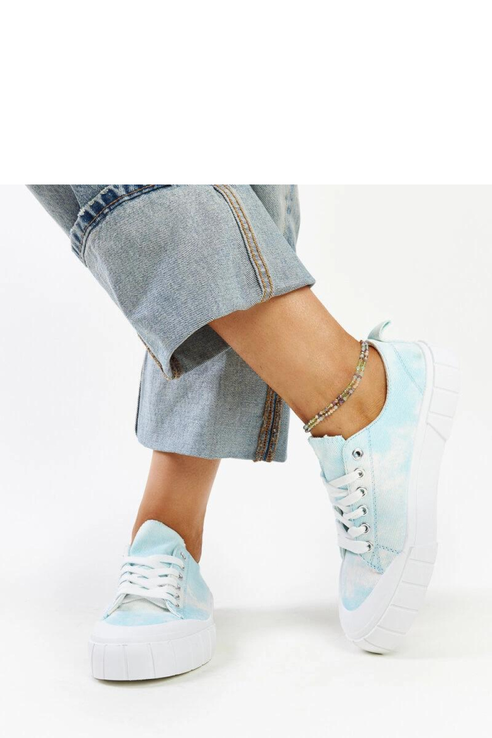 Niebieskie materiałowe trampki Jerina - Solea - obrazek 4