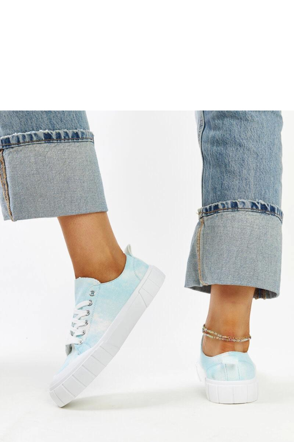 Niebieskie materiałowe trampki Jerina - Solea - obrazek 5