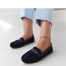 Granatowe materiałowe mokasyny Fombio – Solea