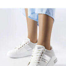 Białe sneakersy z szarymi wstawkami Deans – Solea