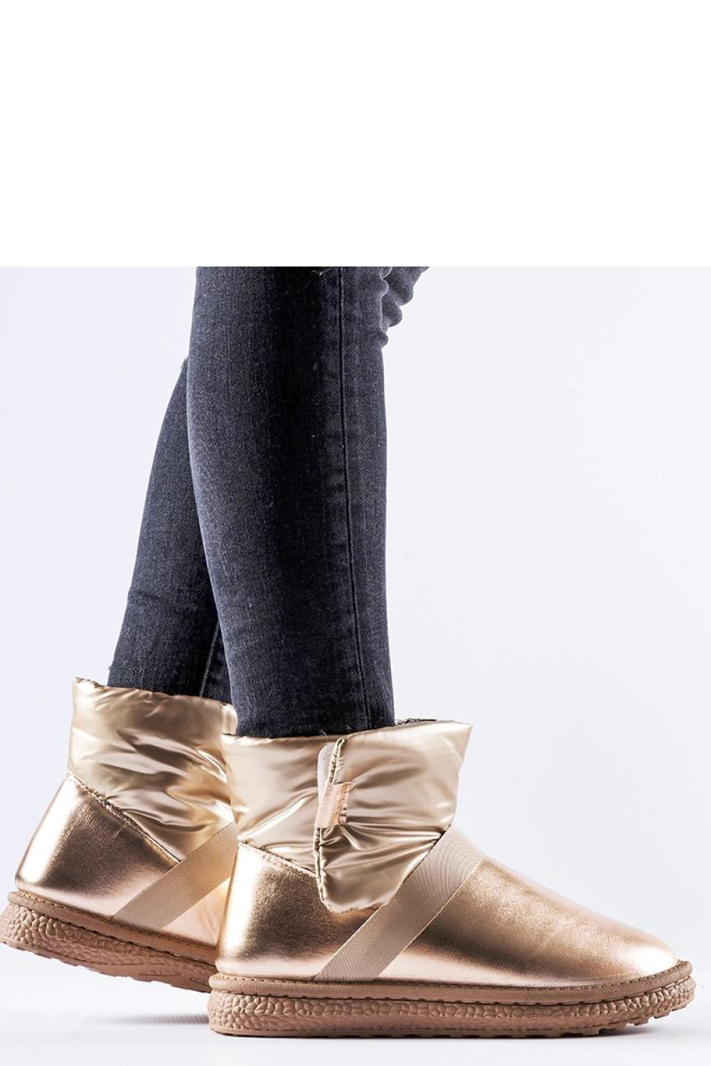 Brązowe połyskujące krótkie śniegowce Delaune - Solea - obrazek 3