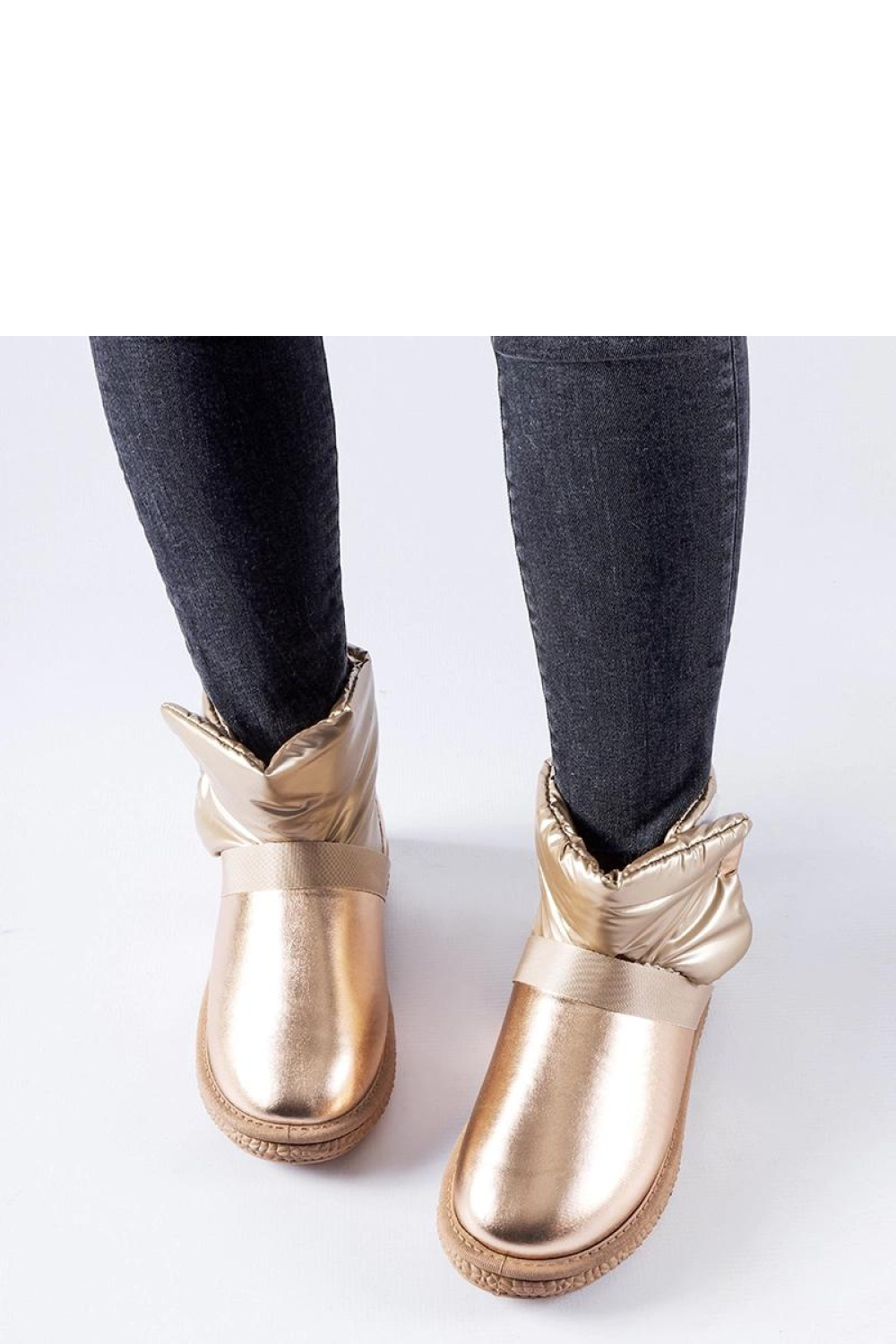 Brązowe połyskujące krótkie śniegowce Delaune - Solea - obrazek 4