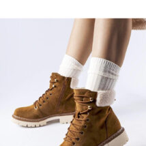 Brązowe ocieplane damskie zimowe buty Bassano – Solea