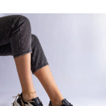 Czarne sneakersy zdobione cyrkoniowym sznurkiem Valdeza – Solea