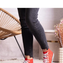 Czerwone wysokie trampki z koronką Bonifakima – Solea