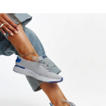 Szare materiałowe sneakersy damskie CROSS JEANS – Solea