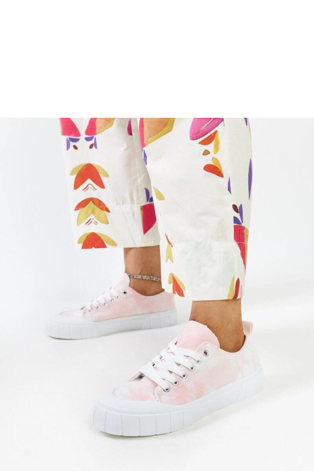 Różowe materiałowe trampki Jerina - Solea - obrazek 2