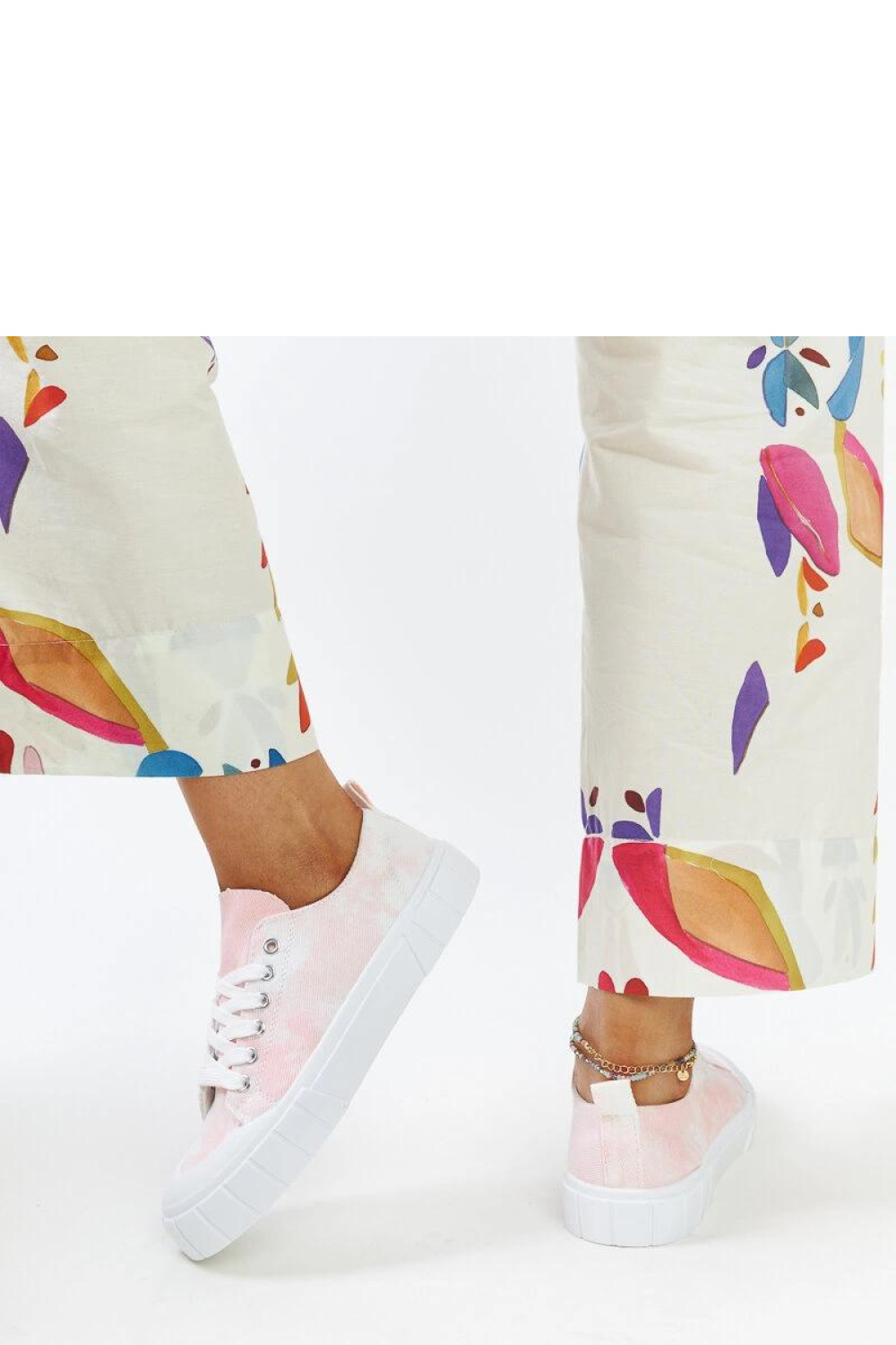 Różowe materiałowe trampki Jerina - Solea - obrazek 4