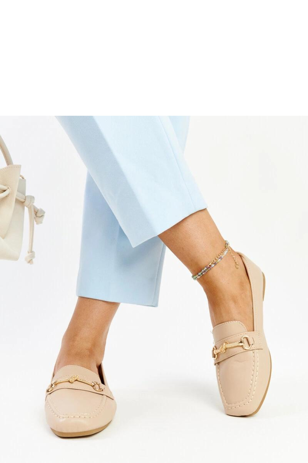 Beżowe ozdobne mokasyny Docherty - Solea - obrazek 4