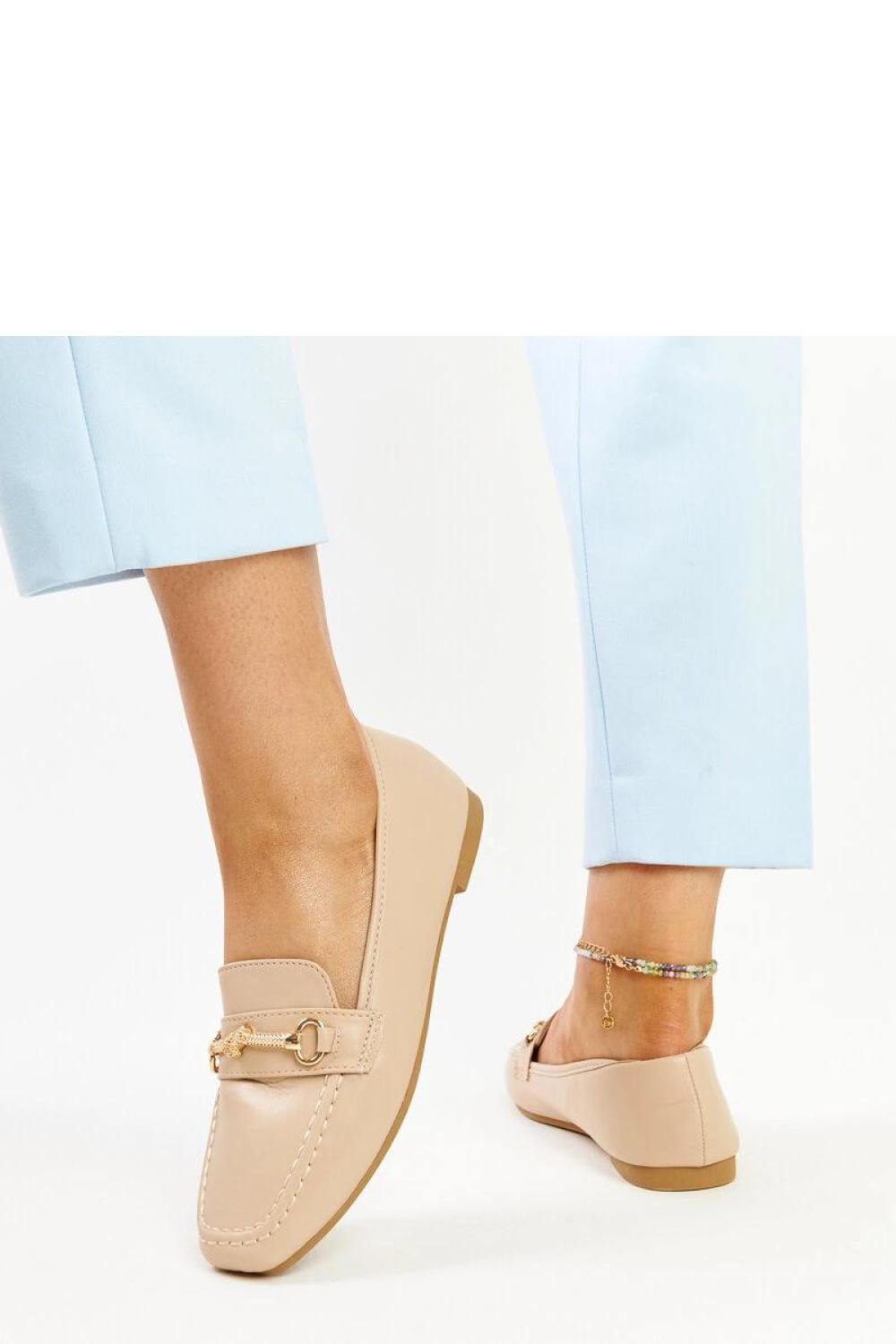 Beżowe ozdobne mokasyny Docherty - Solea - obrazek 5