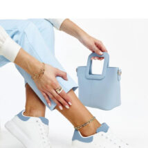 Biało-niebieskie trampki na platformie Ariam – Solea