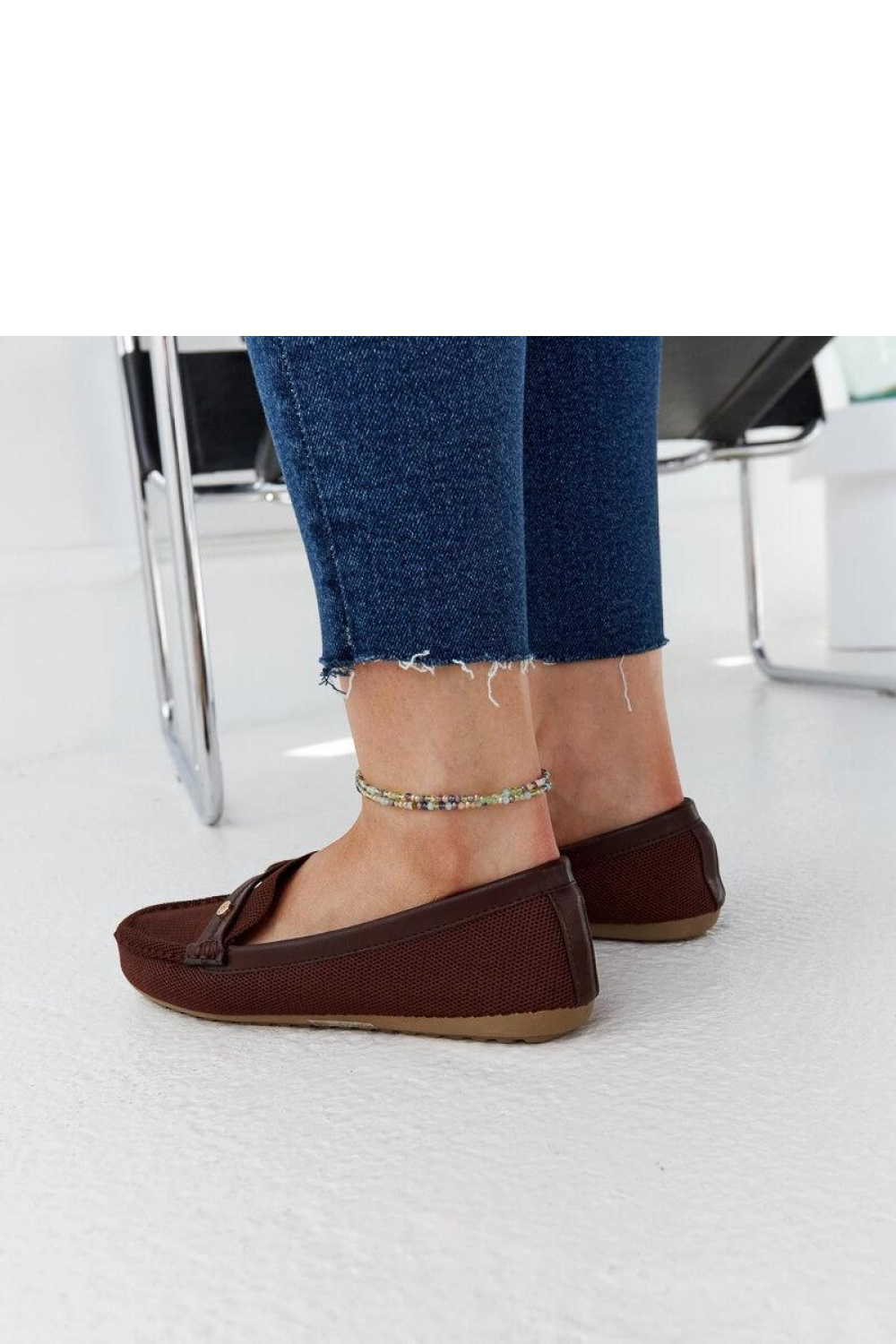 Brązowe materiałowe mokasyny Fombio - Solea - obrazek 6