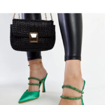 Zielone klapki na szpilce Raffaelina – Solea