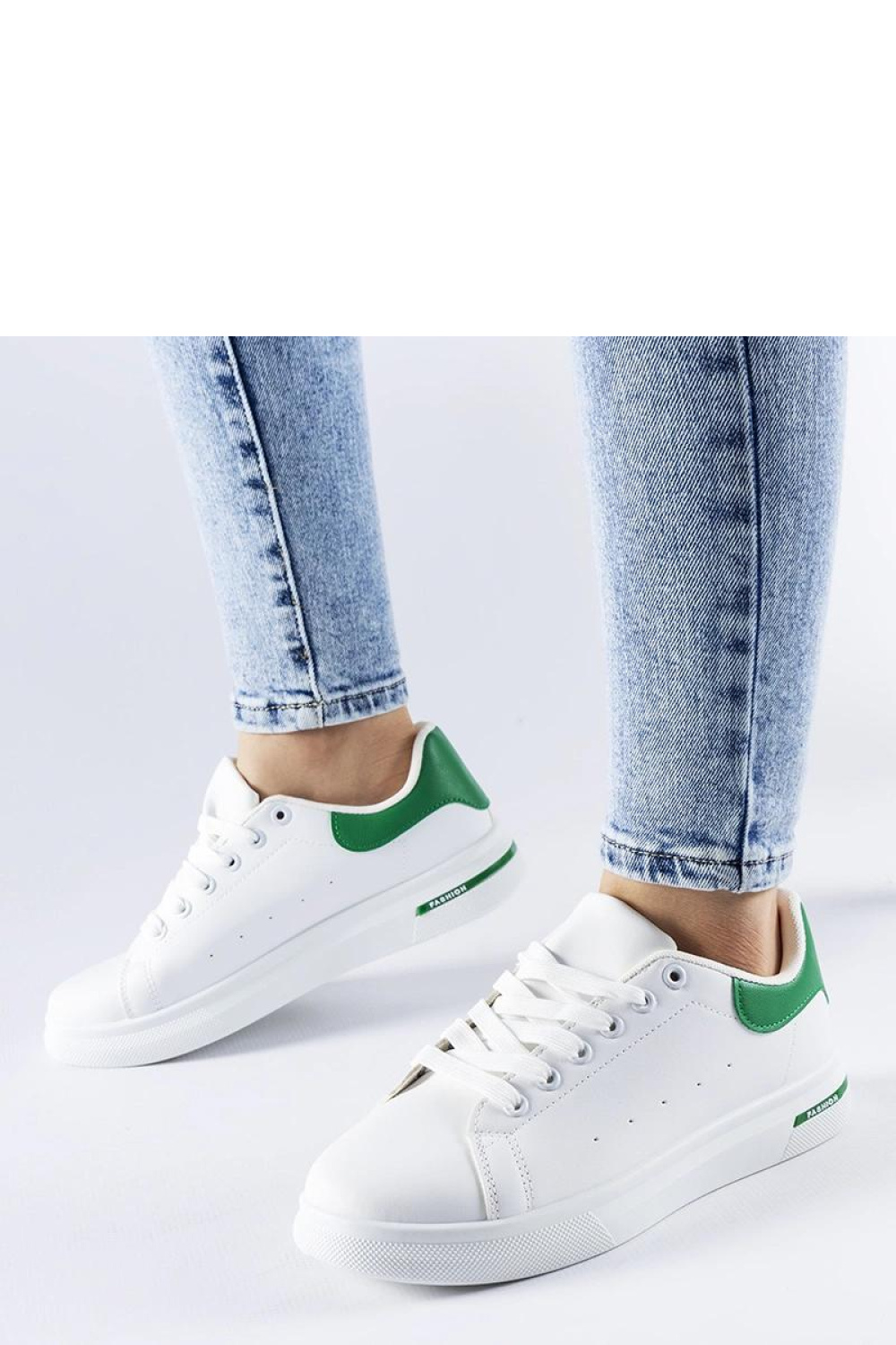 Biało-zielone sneakersy Leland - Solea - obrazek 2