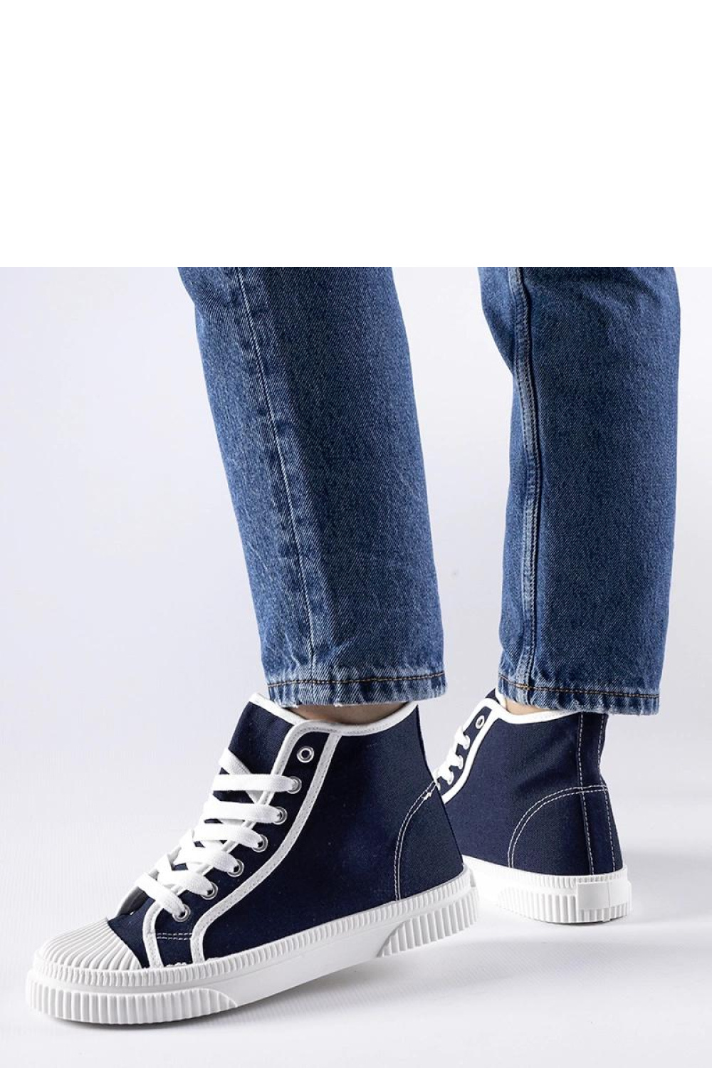 Granatowe wysokie trampki Pozzuolo - Solea - obrazek 2