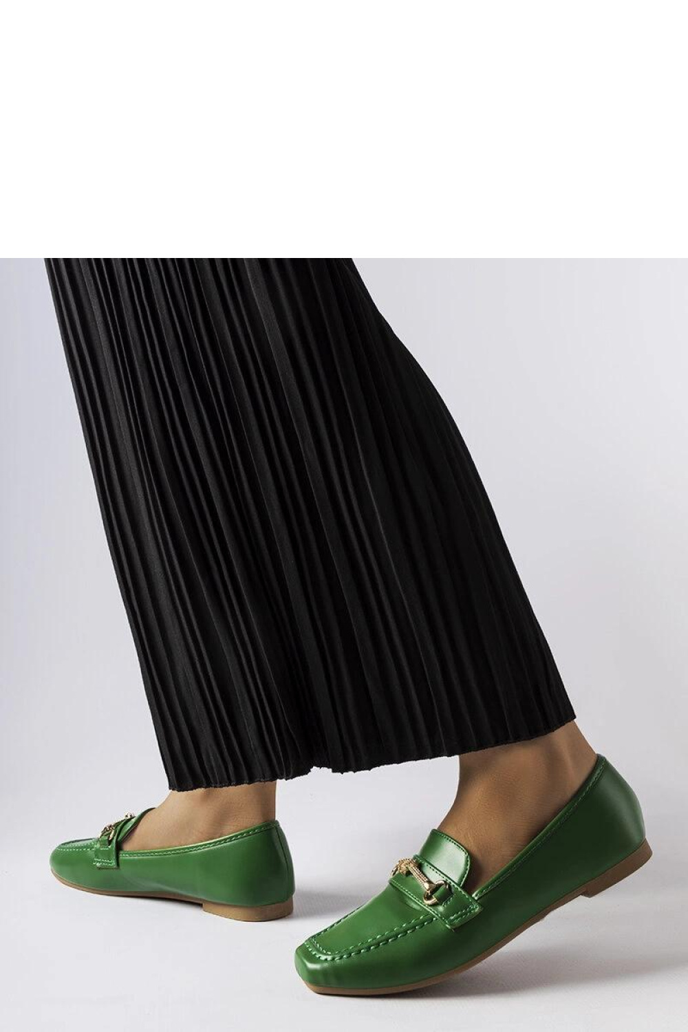 Zielone ozdobne mokasyny Docherty - Solea - obrazek 2