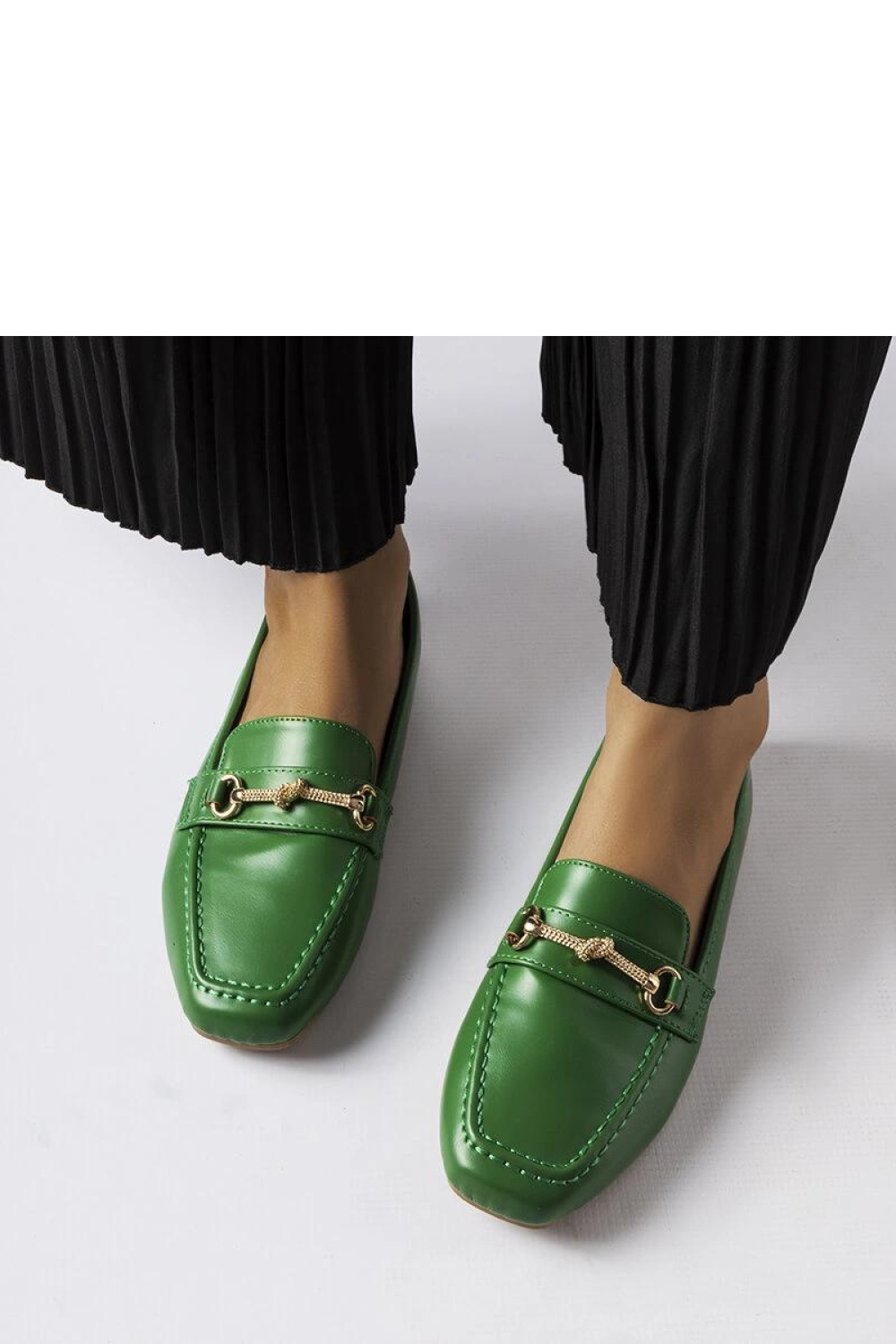 Zielone ozdobne mokasyny Docherty - Solea - obrazek 3