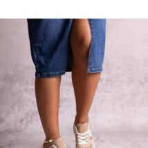 Beżowe sneakersy z lustrzaną wstawką Kollins – Solea